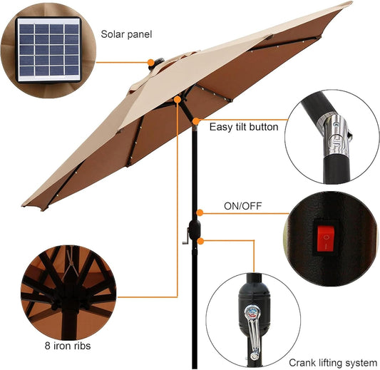 SunovaShade™ Ombrellone LED a Energia Solare